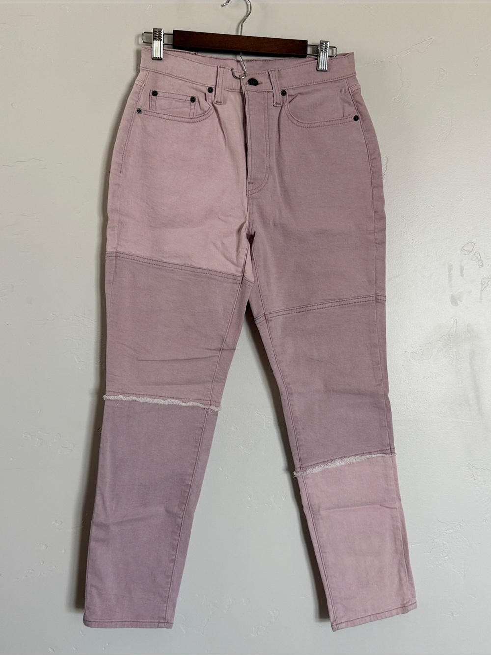Lucky Brand Women's Two-Tone Mauve High-Rise Patchwork Jeans NWOT 28x 29